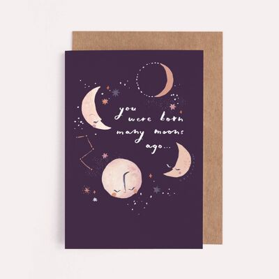 Many Moons Birthday Card | Moon Birthday Card | Cosmic