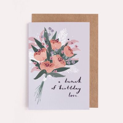 Bouquet de carte d'amour d'anniversaire | Carte d'anniversaire femme