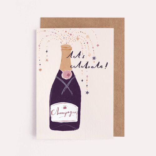 Champagne Celebrate Card | Congratulations Card | Engagement Card