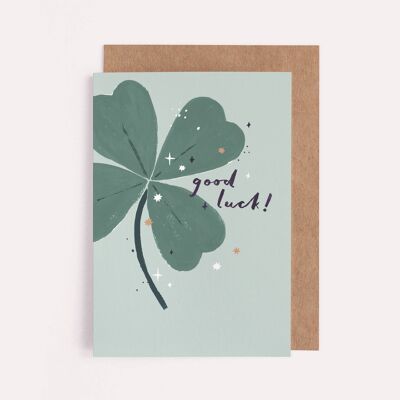 Clover Good Luck Card | Four Leaf Clover | Lucky Card