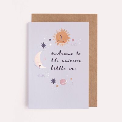 Carta Universo New Baby | Carta del bambino neutrale di genere | Unisex