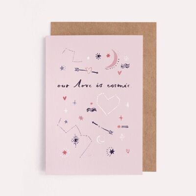 Carte d'amour cosmique | Carte d'amour | Carte d'anniversaire | Carte Saint Valentin