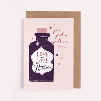 Tarjeta de la poción de amor | Tarjeta de San Valentín | tarjeta de amor | Tarjeta del Día de San Valentín