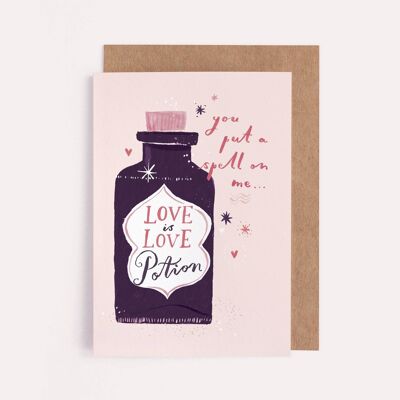 Carte Potion d'amour | Carte de Saint Valentin | Carte d'amour | Carte Saint Valentin