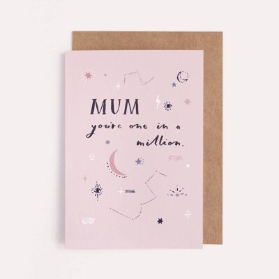 Cartes de fête des mères "Maman dans un million" Carte de maman | Cartes d'anniversaire féminines | Cartes d'anniversaire | Cartes de voeux