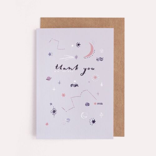 Cosmic Thank You Card | Constellation | Stars And Moon