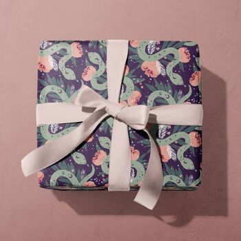 Feuille d'emballage cadeau serpent mystique | Papier d'emballage | Artisanat 1