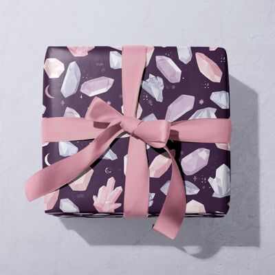 Feuille d'emballage cadeau cristaux | Papier d'emballage | Papier artisanal