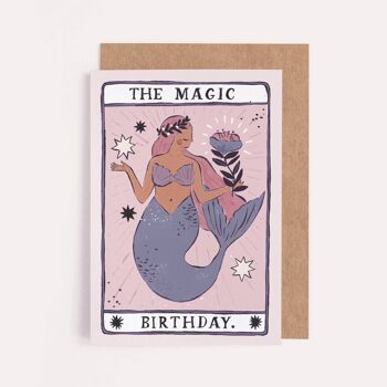 Carte d'anniversaire magique de sirène | Carte de Tarot | Magique | Fantaisie 2