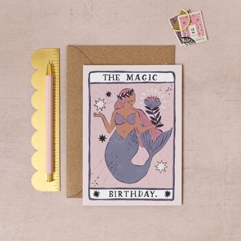 Carte d'anniversaire magique de sirène | Carte de Tarot | Magique | Fantaisie 3