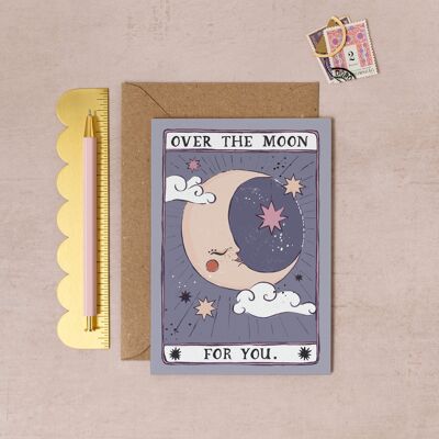 Over the Moon Card | Congratulations Card | Well Done Card