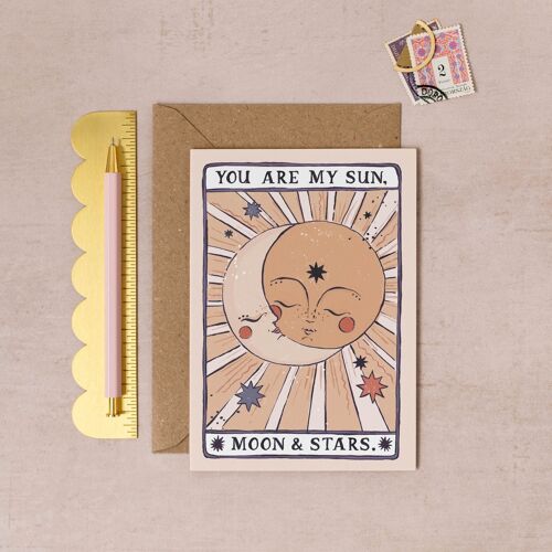 Love Cards "Sun, Moon & Stars" Card | Love Card | Anniversary Card | Valentine's Day Card | Tarot Cards | Anniversary Cards | Birthday Cards | Greeting Cards