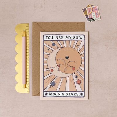 Liebeskarten „Sonne, Mond und Sterne“ Karte | Liebeskarte | Jubiläumskarte | Valentinstagskarte | Tarotkarten | Jubiläumskarten | Geburtstagskarten | Grußkarten
