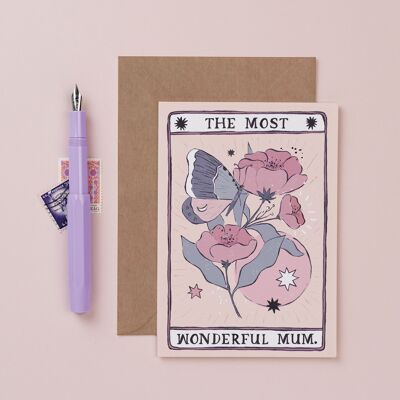 Mama-Karten „Tarot-Blume“ Mama-Karte | Weibliche Geburtstagskarten | Muttertagskarten | Tarotkarten | Grußkarten