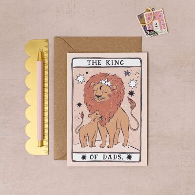 Vatertagskarten „King of Dads“ | Löwenkarte | Männliche Geburtstagskarten | Grußkarten