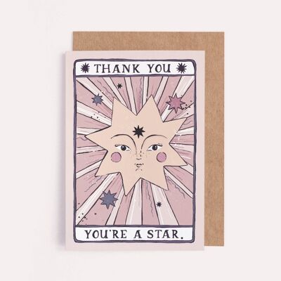 You're a Star Thank You Card | Thanks | Tarot Card