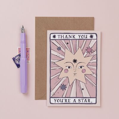 Vous êtes une carte de remerciement Star | Merci | Tarot