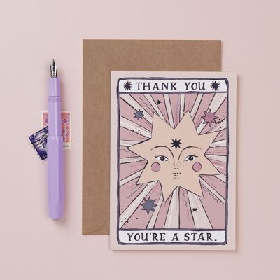 You're a Star Thank You Card | Thanks | Tarot Card