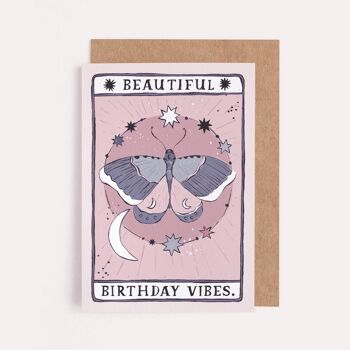 Cartes d'anniversaire "Moth Birthday Vibes" | Cartes de tarot | Jeux de tarot | Cartes d'anniversaire Tarot | Cartes Femme | Sorcière | Wicca | Cartes de voeux 2
