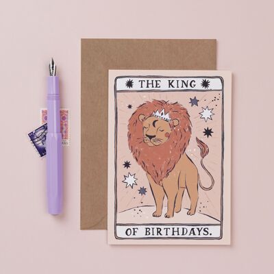 Re dei compleanni Card | Biglietto di compleanno | Carta Animale | Papà