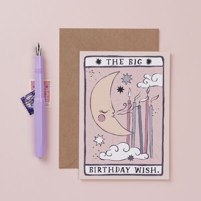 Geburtstagskarten „Tarot Mond“ | Geburtstagskarte | Unisex-Geburtstagskarte | Mystische Karten | Tarotkarten | Grußkarten