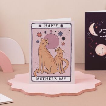 Carte de tarot léopard | Carte de fête des mères | Carte maman | Cartes de fête des mères 2