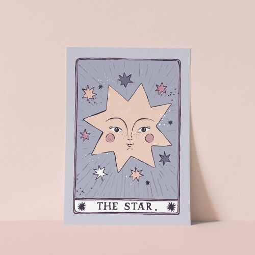 Tarot Star Art Print | Tarot Card Wall Art | A4