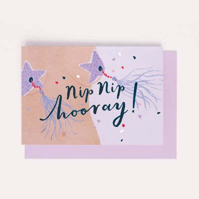 Nip Nip Hourra carte | Carte d'anniversaire féminine | Toutes nos félicitations