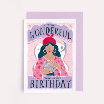 Cartes d'anniversaire "Diseuse de bonne aventure" | Carte boule de cristal | Cartes de diseuse de bonne aventure | Cartes magiques | Cartes d'anniversaire | Cartes de voeux