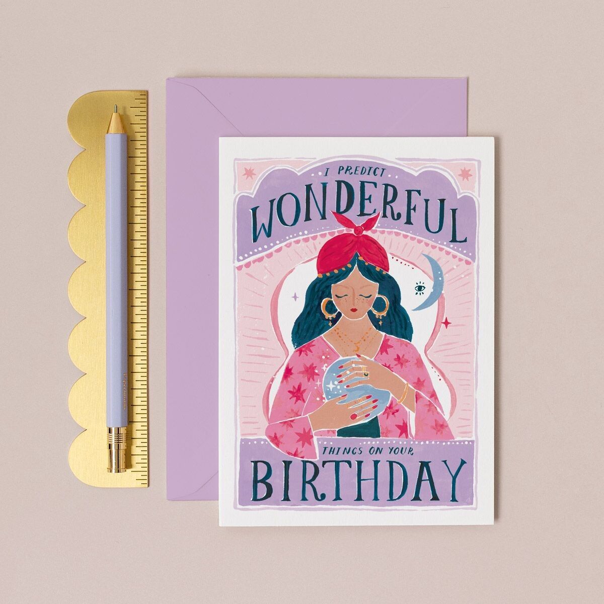 Cartes d'anniversaire "Diseuse de bonne aventure" | Carte boule de cristal | Cartes de diseuse de bonne aventure | Cartes magiques | Cartes d'anniversaire | Cartes de voeux