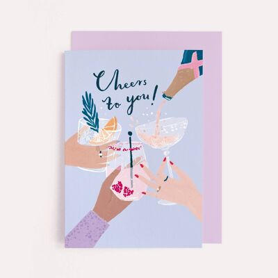 Saludos a usted tarjeta | Tarjeta de cumpleaños del cóctel | Enhorabuena