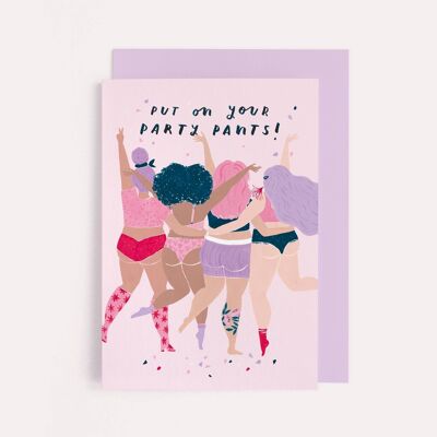 Birthday Cards "Party Pants" | Funny Card | Body Positive Cards | Birthday Cards | Bum Cards | Booty Cards | Booty | Nude Cards | Greeting Cards
