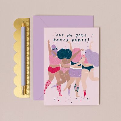 Cartes d'anniversaire "Party Pants" | Carte drôle | Cartes positives pour le corps | Cartes d'anniversaire | Cartes Bum | Cartes de butin | Butin | Cartes nues | Cartes de voeux