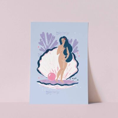 Venus-Kunstdruck | Feministische Wandkunst | Aktgrafik A5