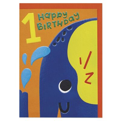 Tarjeta de cumpleaños de 1 año, ZPD01