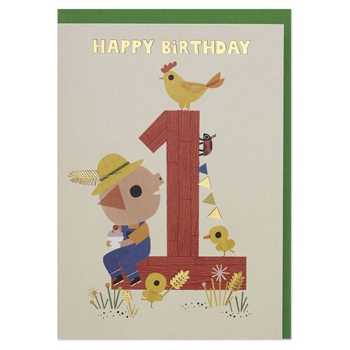 Age 1 Birthday Card , FAN01