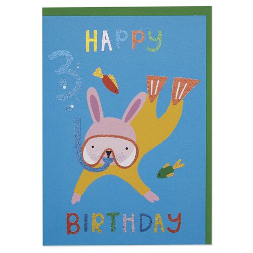 Age 3 Birthday Card , WOW03