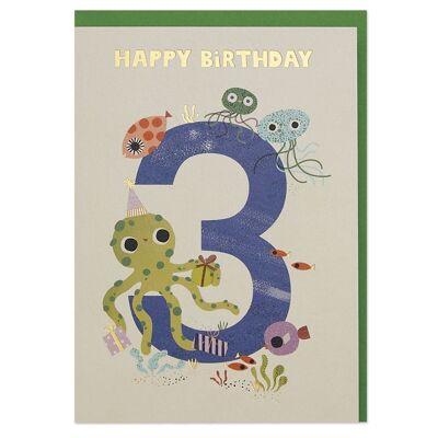 Carte d'anniversaire 3 ans, FAN03