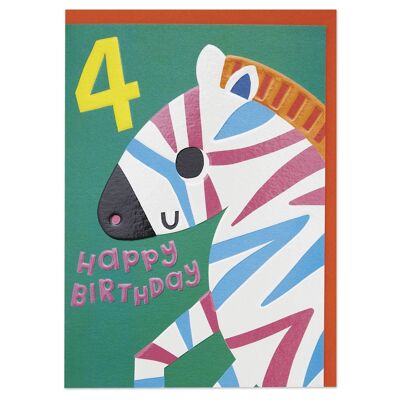 Alter 4 Geburtstagskarte, ZPD04