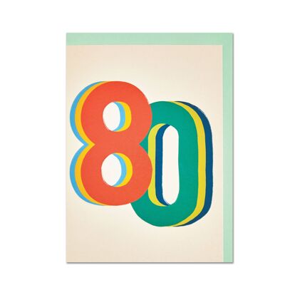 Alter 80 Geburtstagskarte, GDV76