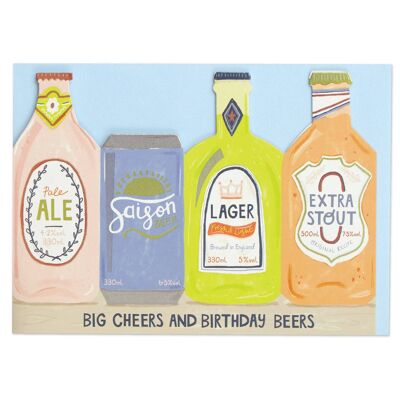 Gran saludo y tarjeta de cervezas de cumpleaños, POP11