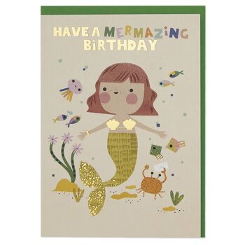 Carte d'anniversaire mermazing sirène, FAN06 1