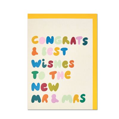 Felicitaciones y mejores deseos para la nueva tarjeta Mr & Mrs, GDV86