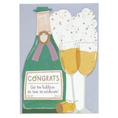 ¡Felicitaciones, consigue las burbujas, es hora de celebrar! tarjeta , POP27