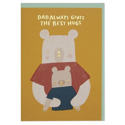 Dad always gives the best hugs' card , WHM41