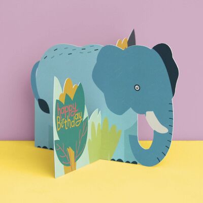 Carta pieghevole 3D Elefante, TRS17