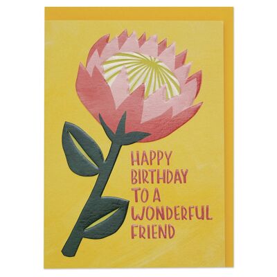 Deseos de feliz cumpleaños a una maravillosa tarjeta de amigo, REF03