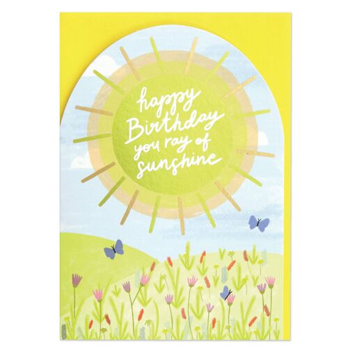 Happy Birthday you ray of sunshine' card , POP32
