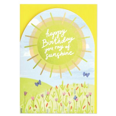 Tarjeta de feliz cumpleaños, rayo de sol, POP32