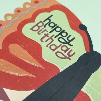 Carte papillon dépliante 3D "Joyeux anniversaire", TRS05 2